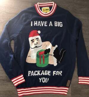 Tipsy Elves Santa Package Sweater Size Large
